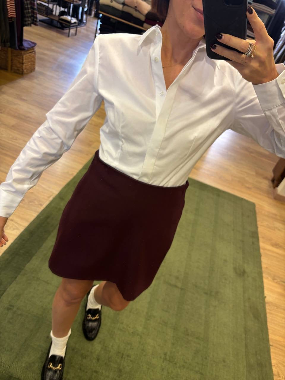 HAVEONE - Camicia in popeline di cotone bianca slim fit