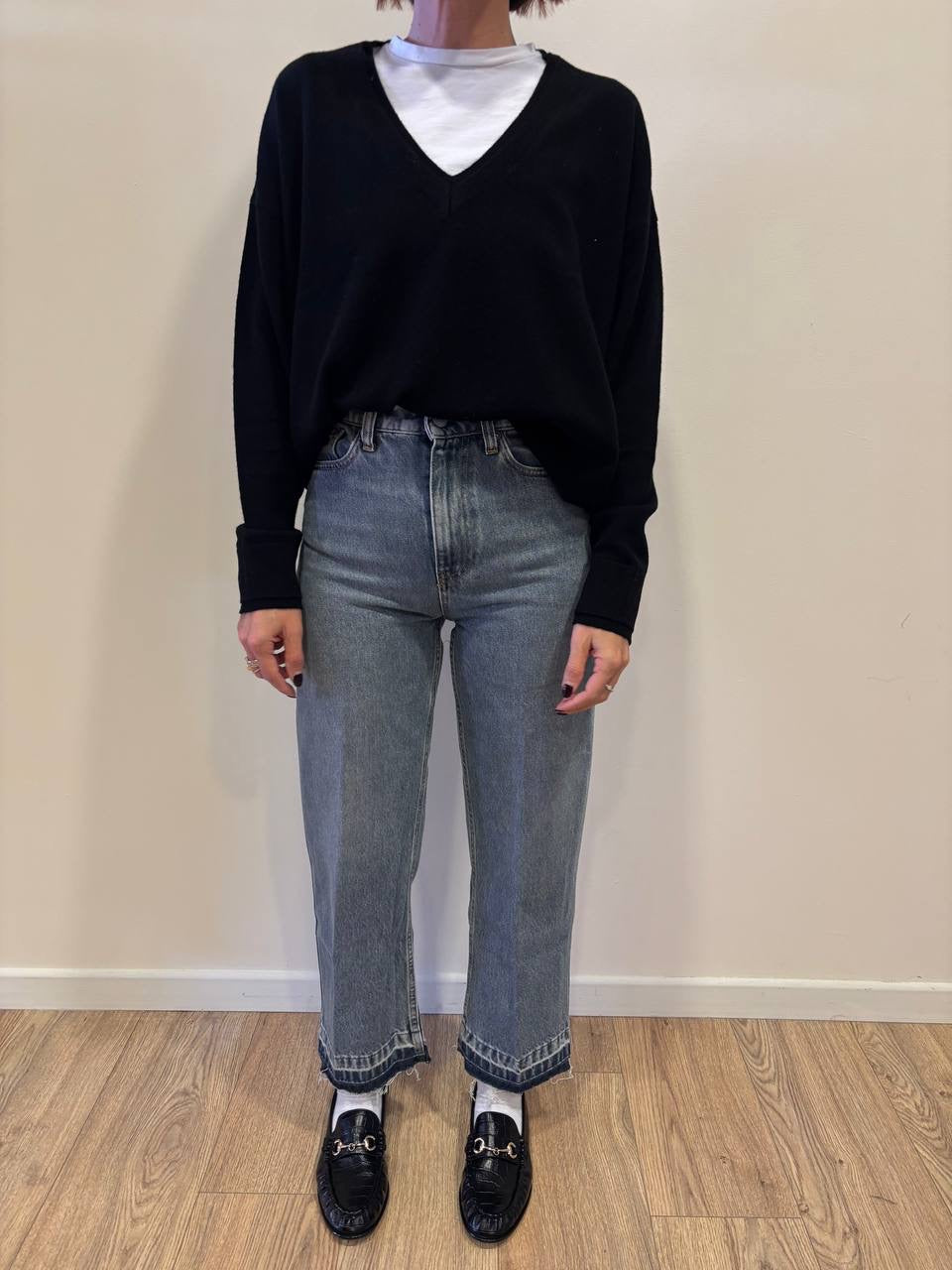 VICOLO - Jeans Kate in denim chiaro sfrangiato