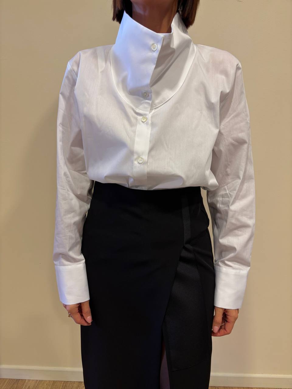 VICOLO - Camicia con colletto appoggiato color bianco