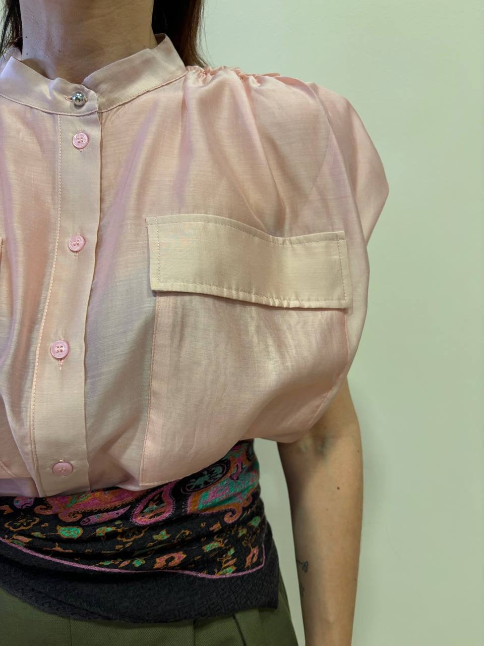 MEME ROAD - Camicia baby smanicata con bottoni con tasche frontali