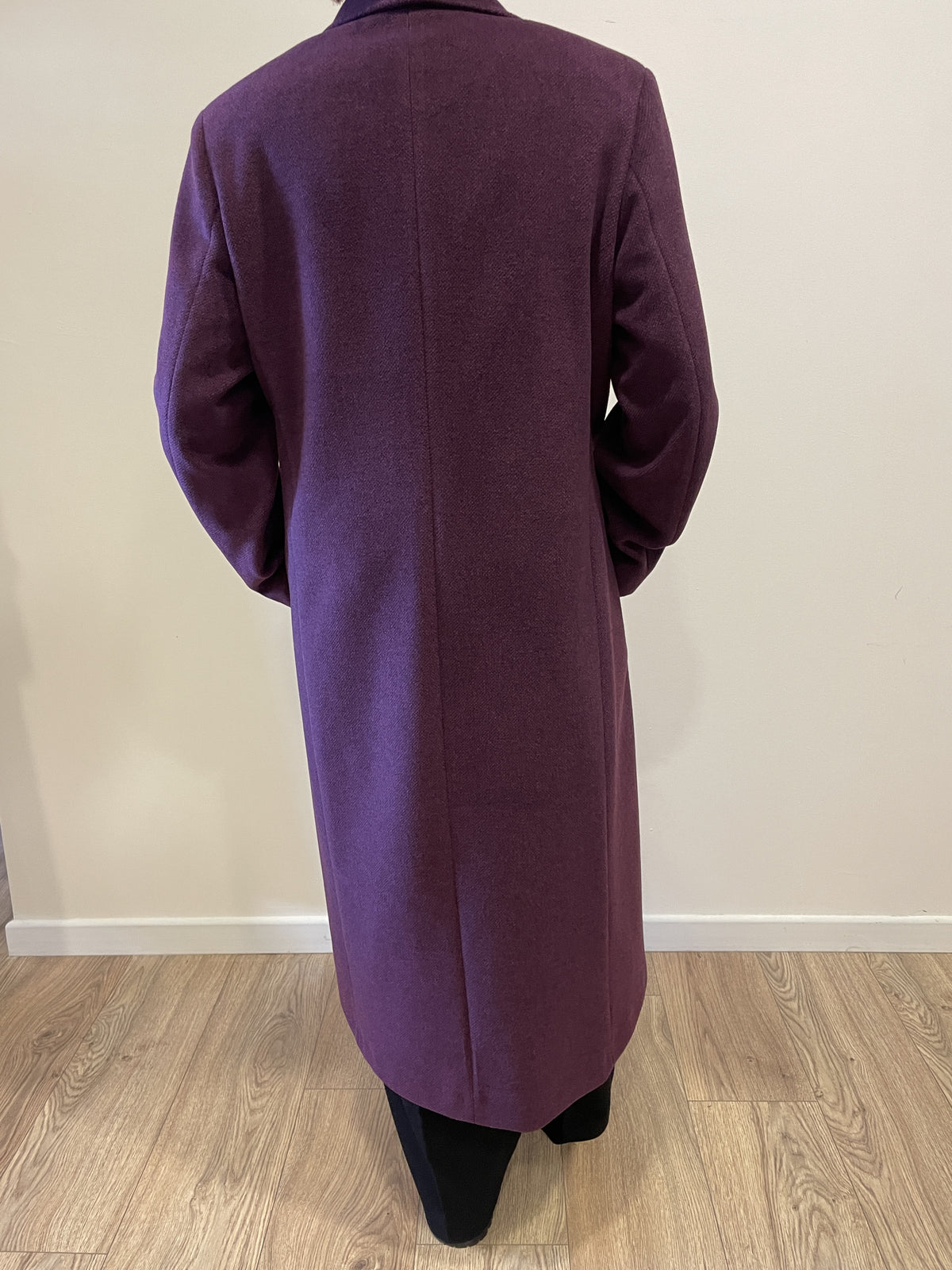 KAOS - Cappotto a doppiopetto con bottone unico color bordeaux melange