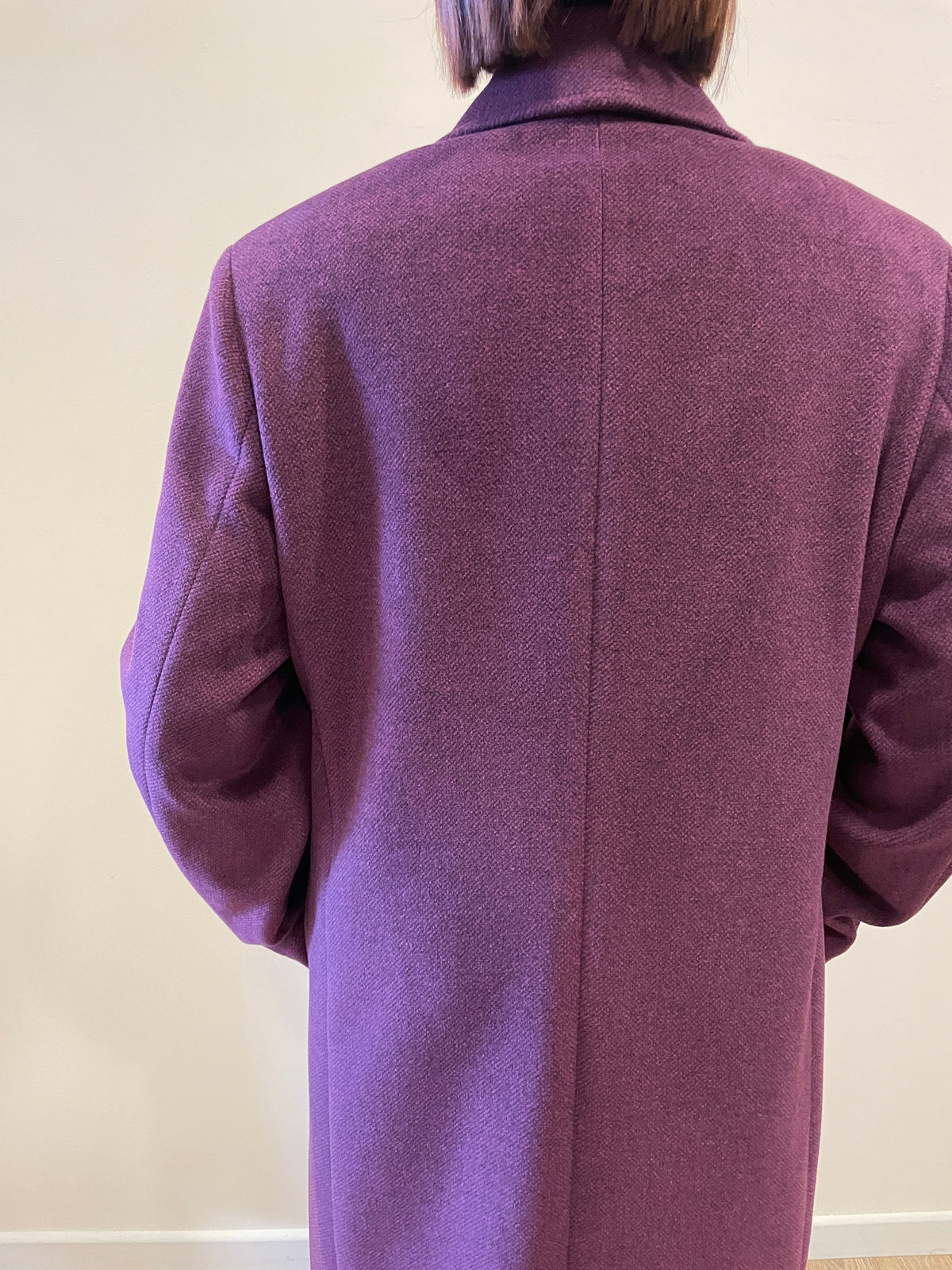 KAOS - Cappotto a doppiopetto con bottone unico color bordeaux melange