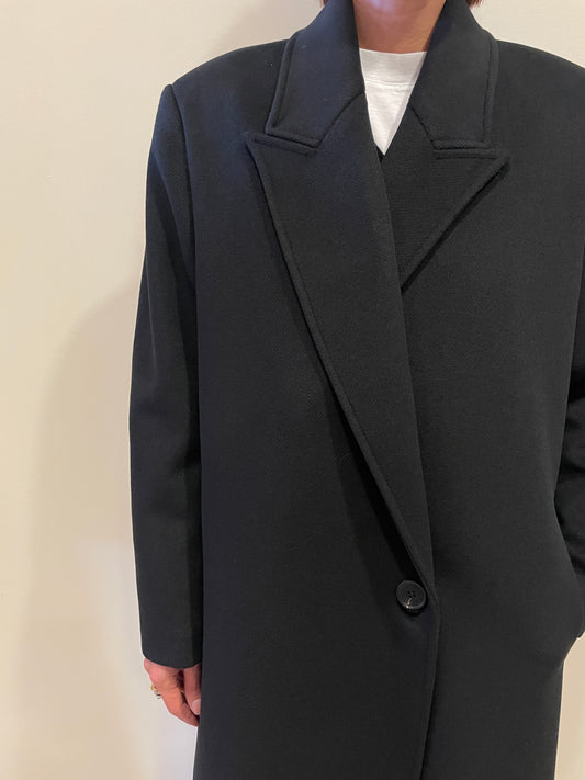 KAOS - Cappotto a doppiopetto con bottone color nero