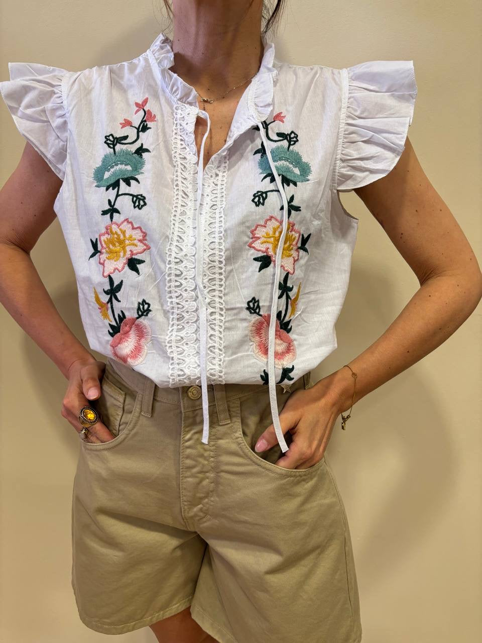 VICOLO - Giacca in tessuto tecnico con zip verde, rosa e vaniglia