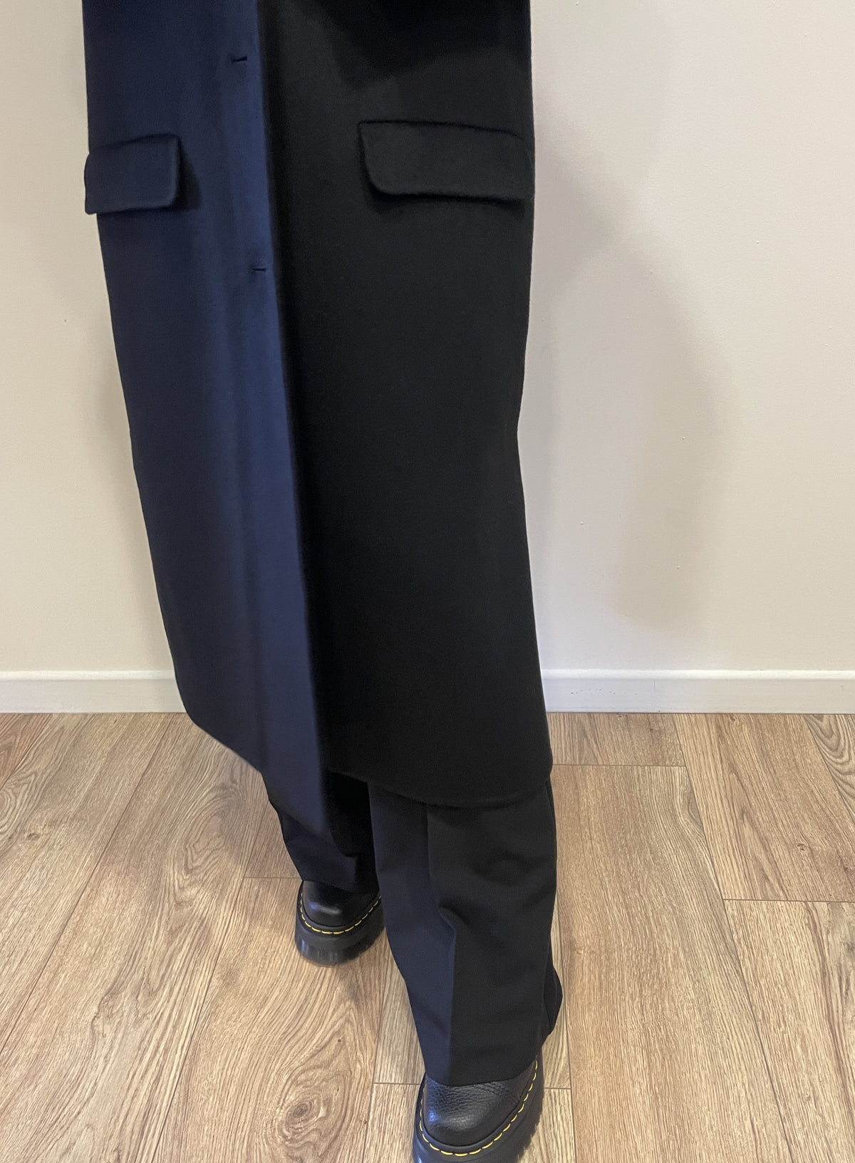 KAOS - Cappotto monopetto con 3 bottoni e tasche frontali color nero