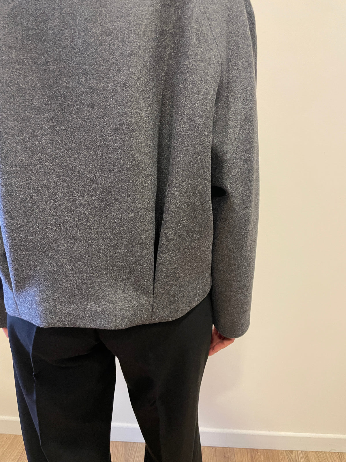 KAOS - Caban a doppiopetto con bottoni e tasche laterali color grigio melange