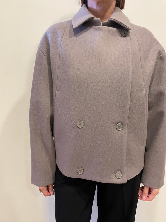 KAOS - Caban a doppiopetto con bottoni e tasche laterali color cashà
