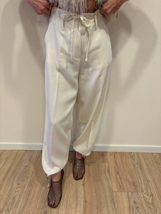 KAOS - Pantalone burro barrel fit con dettaglio coulisse