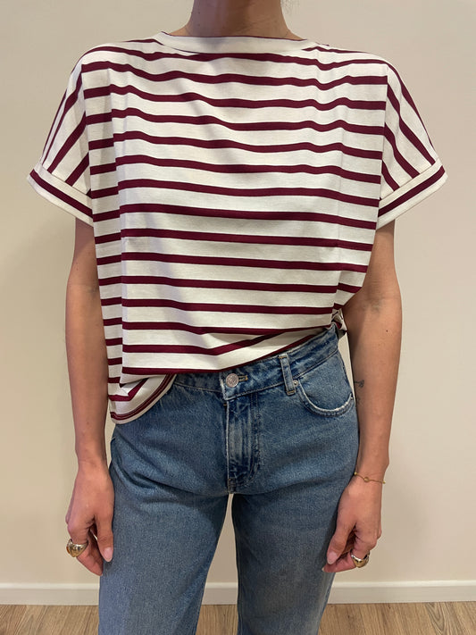 SUSY MIX - T-shirt a righe a scatoletta a girocollo - più colori