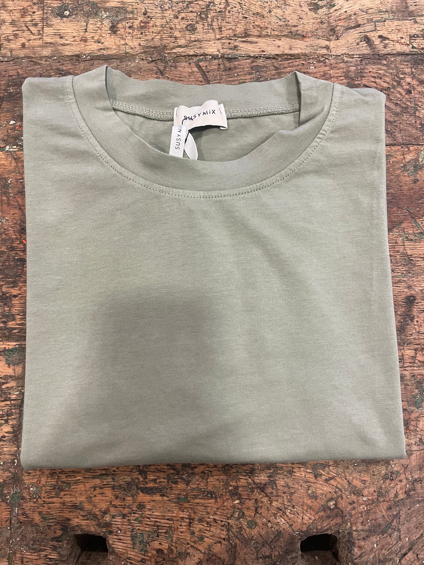 SUSY MIX - T-shirt a scatoletta in cotone a tinta unita - più colori