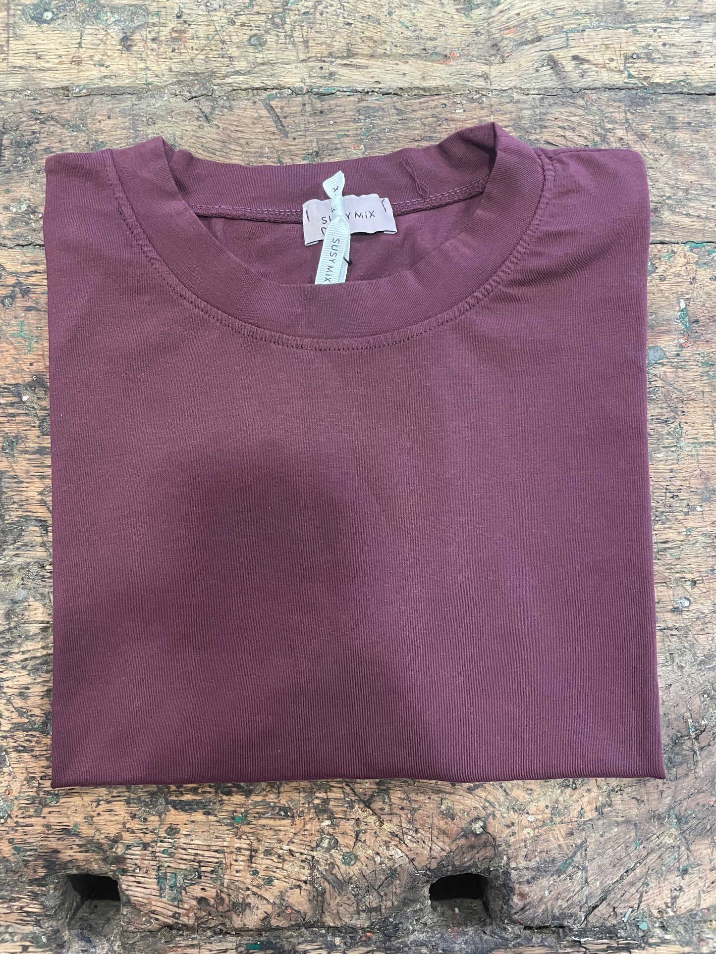 SUSY MIX - T-shirt a scatoletta in cotone a tinta unita - più colori