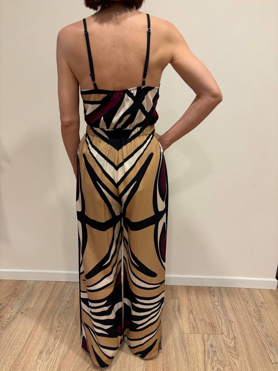 HAVEONE - Top in fantasia in viscosa con spalline regolabili