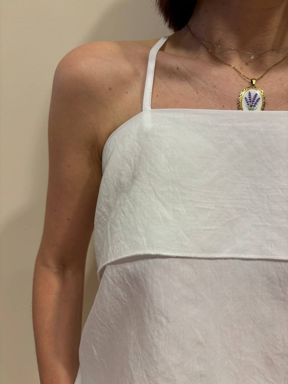 HAVEONE - Pantalone a palazzo ampio con pinces color bianco