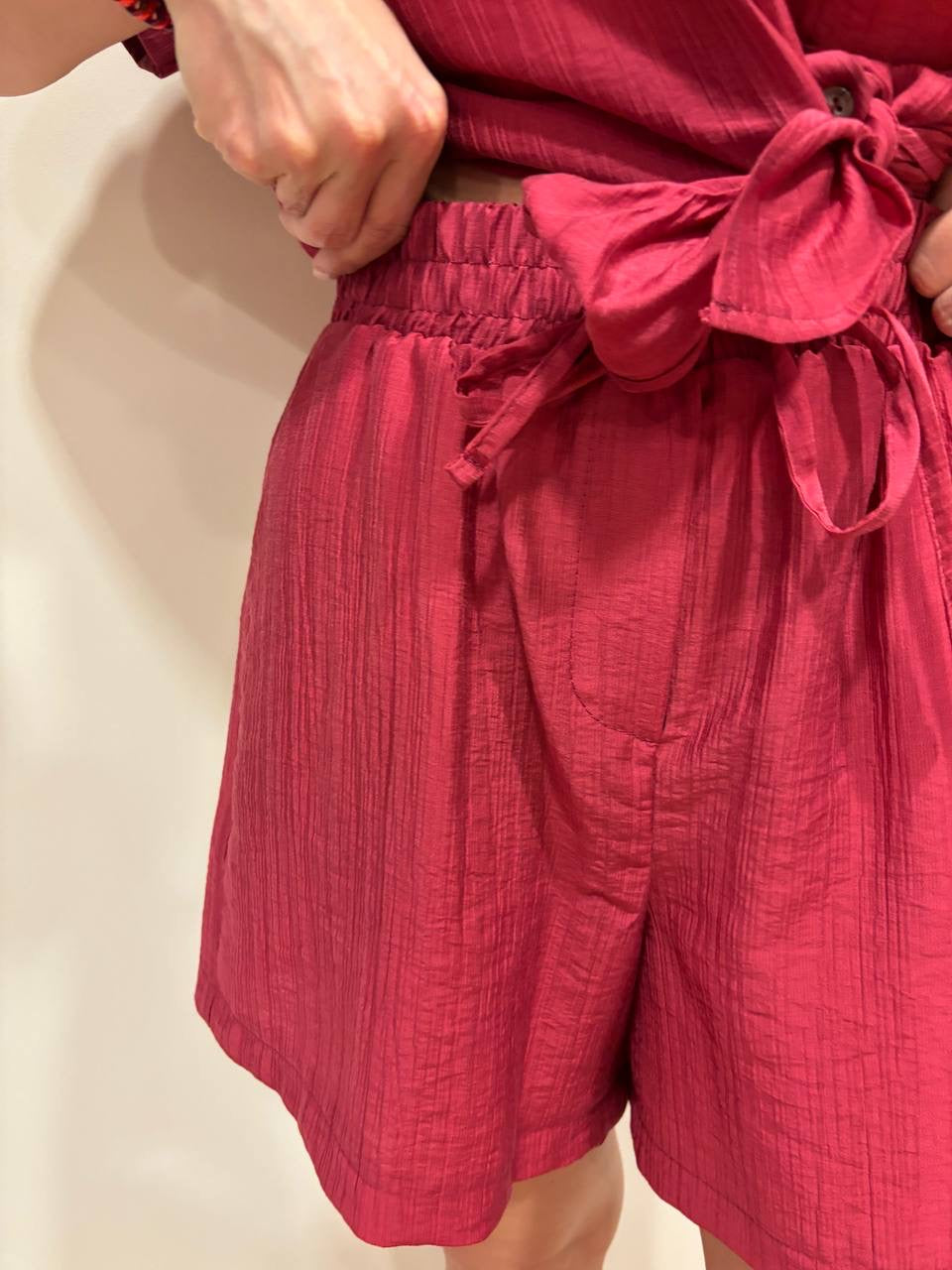 HAVEONE - Shorts in misto lyocell con elastico color india