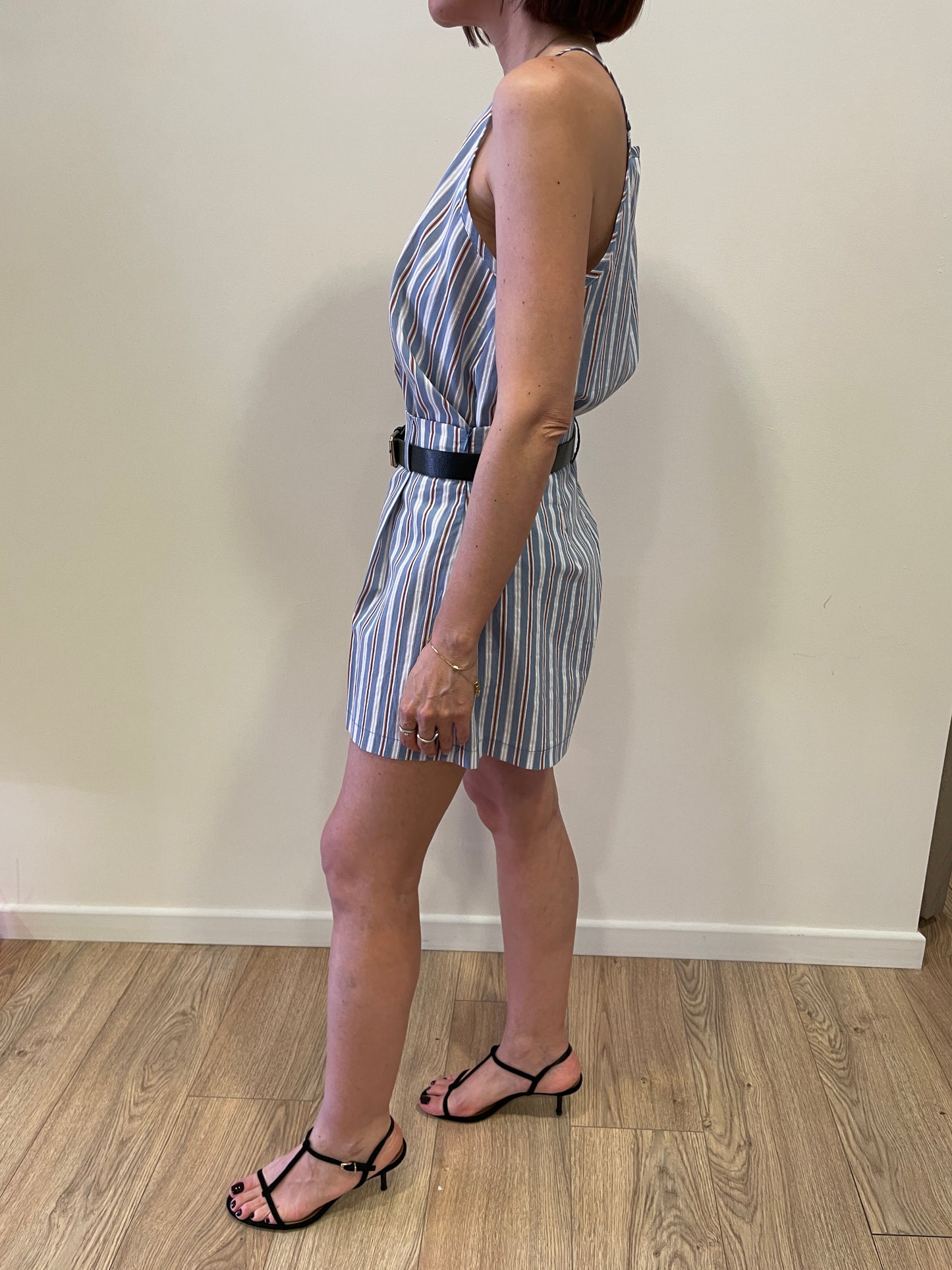 HAVEONE - Shorts a righe verticali in cotone con cintura