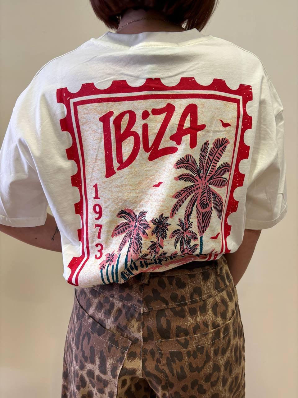 HAVEONE - T-shirt over con stampa francobollo sul retro - più colori