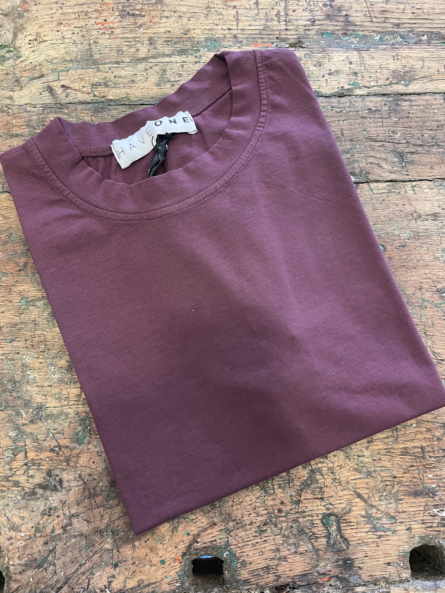 HAVEONE - T-shirt in cotone a scatoletta blu - più colori