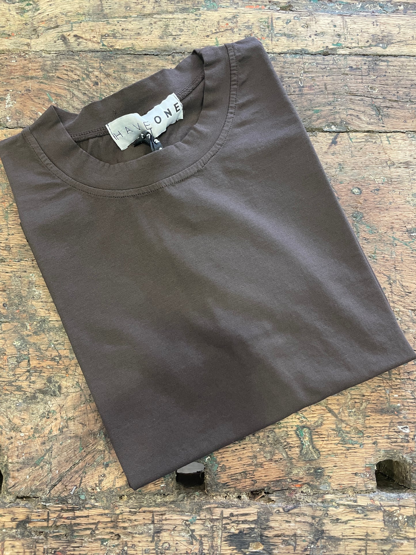 HAVEONE - T-shirt in cotone a scatoletta blu - più colori