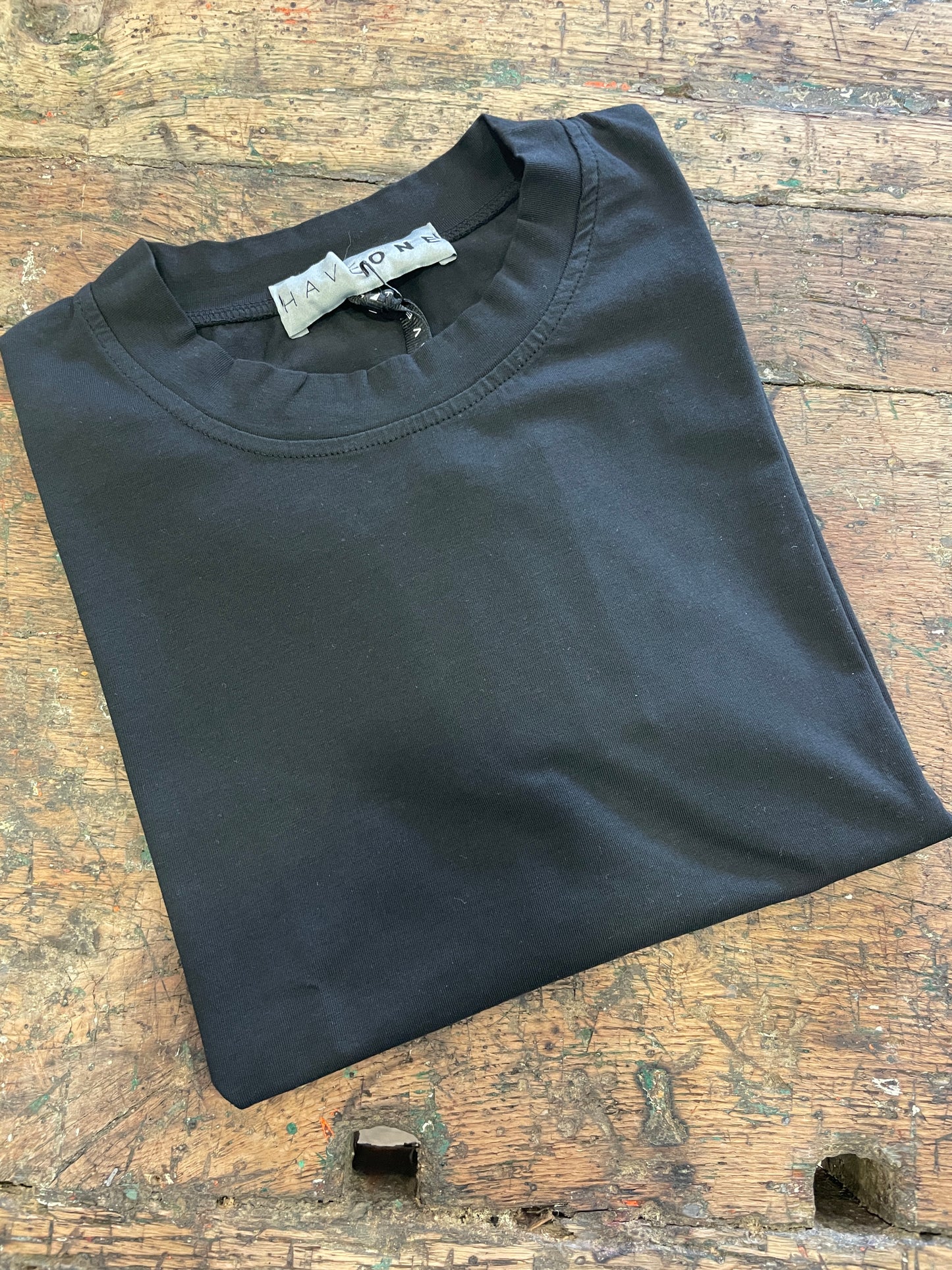 HAVEONE - T-shirt in cotone a scatoletta blu - più colori
