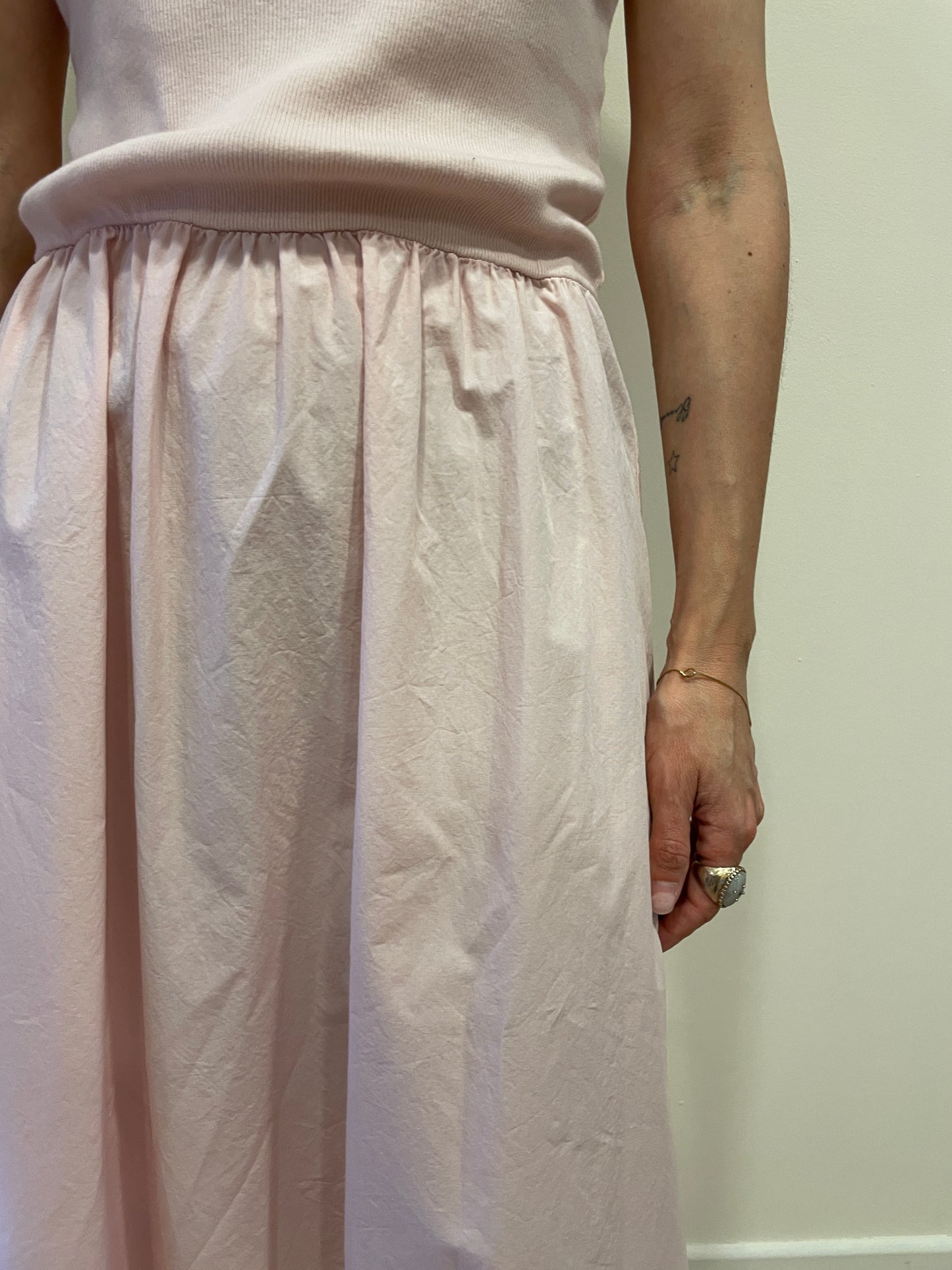 VICOLO - Abito lungo con top a costine e gonna in cotone - più colori