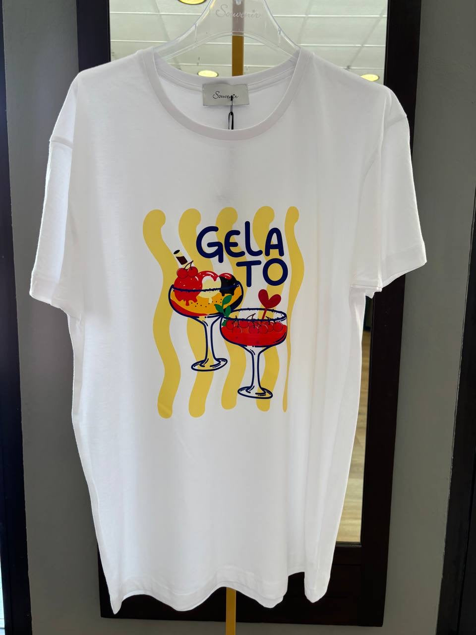 SOUVENIR - T-shirt in cotone burro con stampa - più varianti