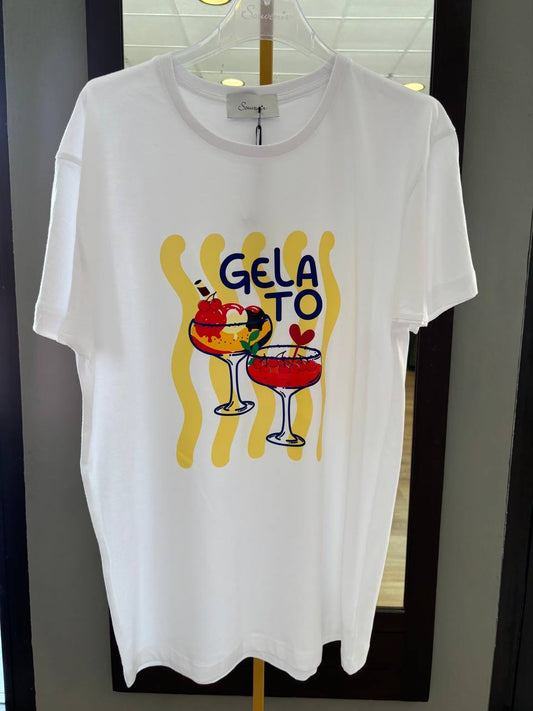 SOUVENIR - T-shirt in cotone burro con stampa - più varianti