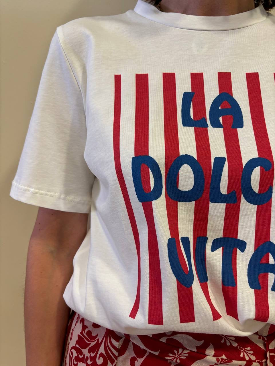 SOUVENIR - T-shirt in cotone burro con stampa - più varianti