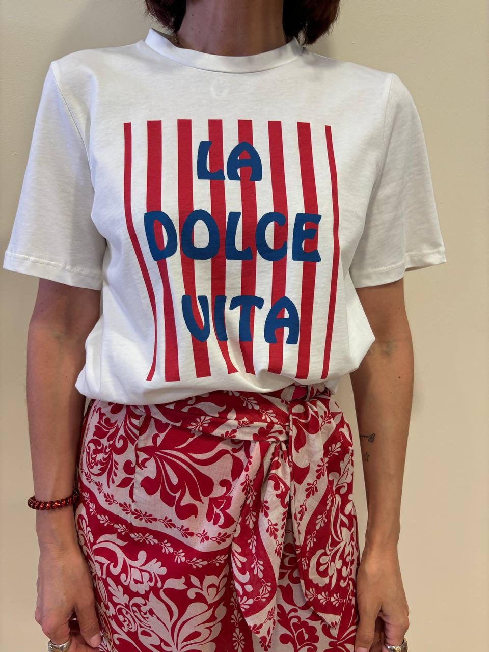 SOUVENIR - T-shirt in cotone burro con stampa - più varianti