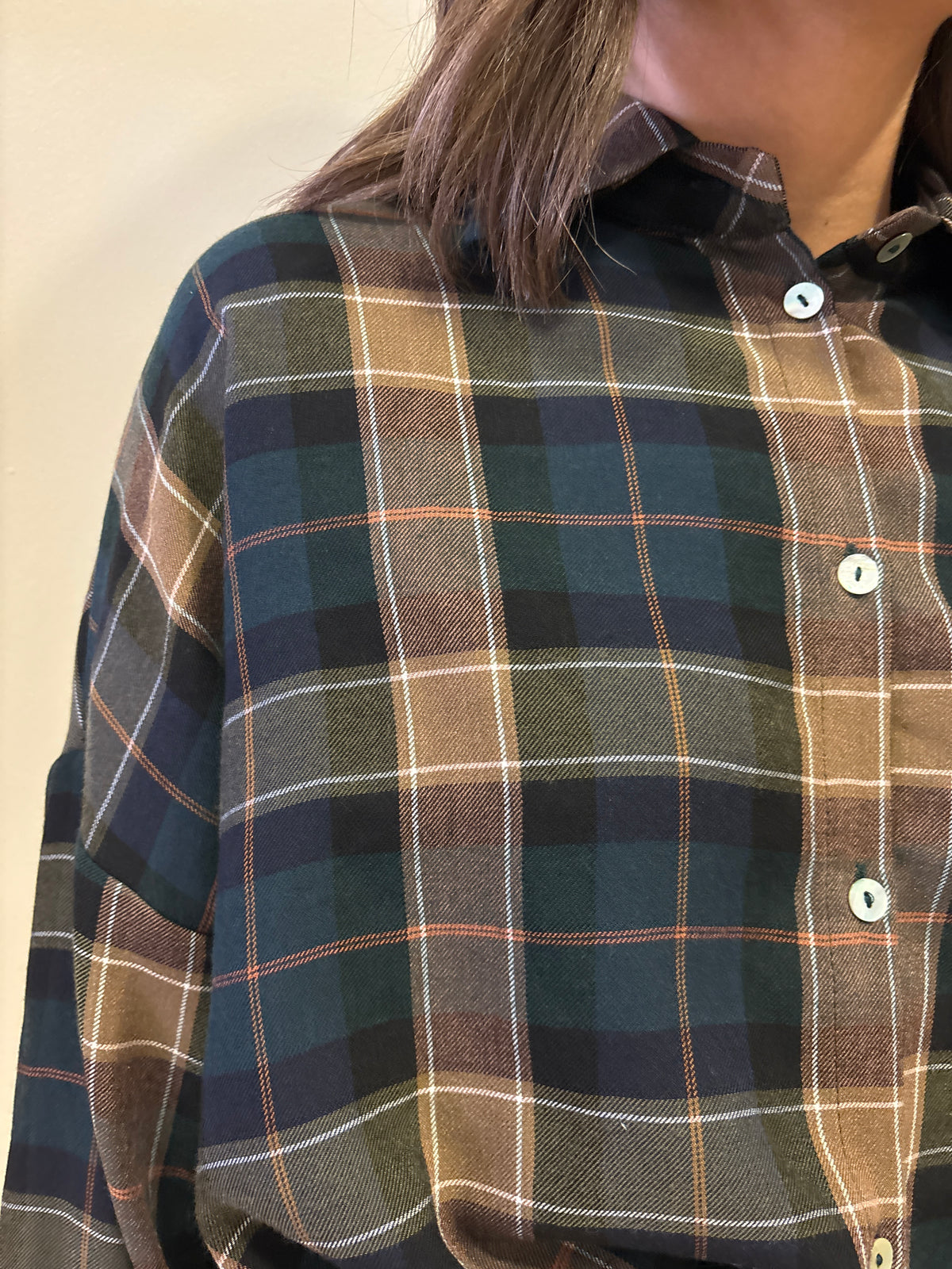 SUSY MIX - Camicia a scatola a quadri verde