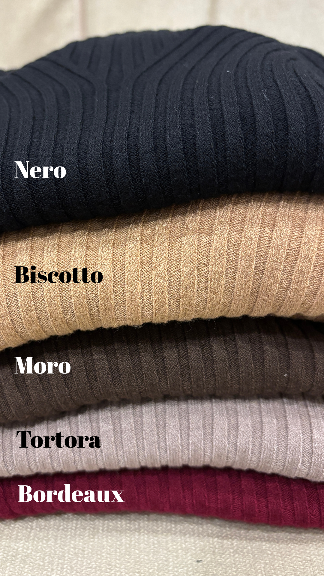 KONTATTO - Lupetto a costine in misto viscosa color panna - più varianti